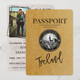 Reserva La Fecha Gold Ireland Passport Save the Date
