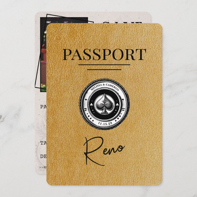 Reserva La Fecha Gold Reno Passport Guardar la fecha (Anverso / Reverso)
