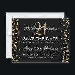 Reserva La Fecha Gold Save the Date 21st Birthday Confetti Black<br><div class="desc">Elegante diseño "Fiesta 21º cumpleaños" con Purpurina de Faux de Oro Confetti Negro y nombre personalizado y texto de detalles. Fácil de usar y fácil de personalizar. ¡No te quedes sin el tuyo!</div>