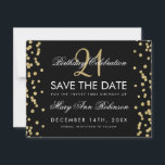 Reserva La Fecha Gold Save the Date 21st Birthday Confetti Black<br><div class="desc">Elegante diseño "Fiesta 21º cumpleaños" con Purpurina de Faux de Oro Confetti Negro y nombre personalizado y texto de detalles. Fácil de usar y fácil de personalizar. ¡No te quedes sin el tuyo!</div>