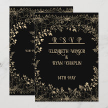 Golden Floral Black Elegant