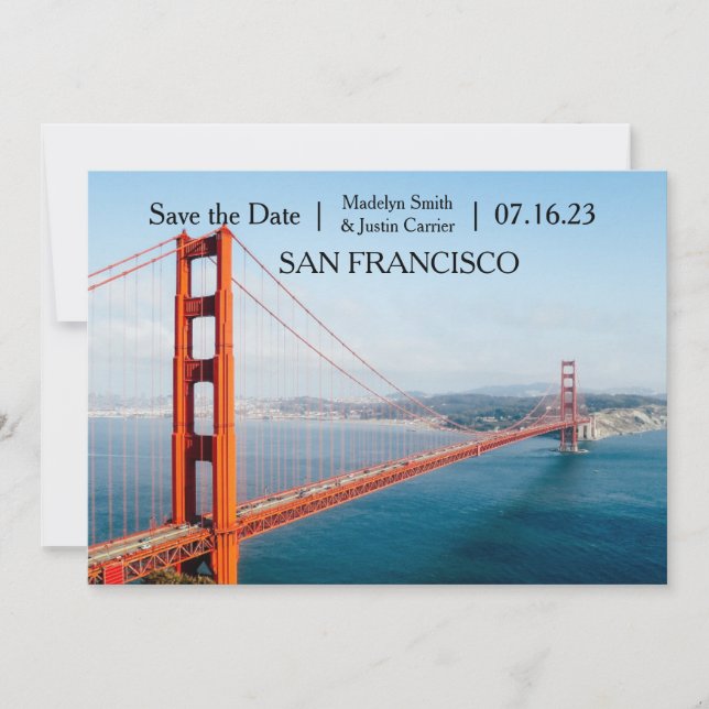 Reserva La Fecha Golden Gate Bridge Photo - Save the Date (Anverso)