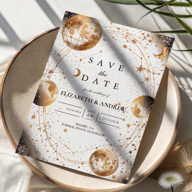 Reserva La Fecha Golden Moonlit Celestial Wedding (Subido por el creador)