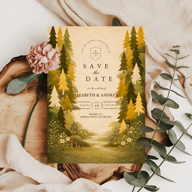 Reserva La Fecha Golden Pine Forest Wedding (Subido por el creador)