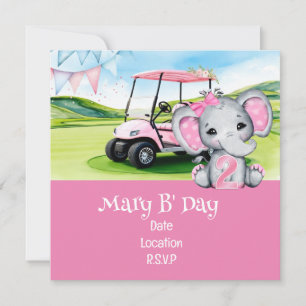 Reserva La Fecha Golf 2 cumpleaños para Chica de temática rosada