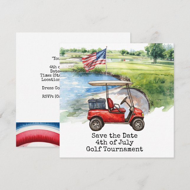 Reserva La Fecha Golf 4th July Independence Day for golfer  (Anverso / Reverso)