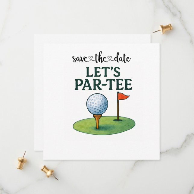 Reserva La Fecha Golf Let’s Par-Tee Party Golf Theme  (Anverso/Reverso In Situ)