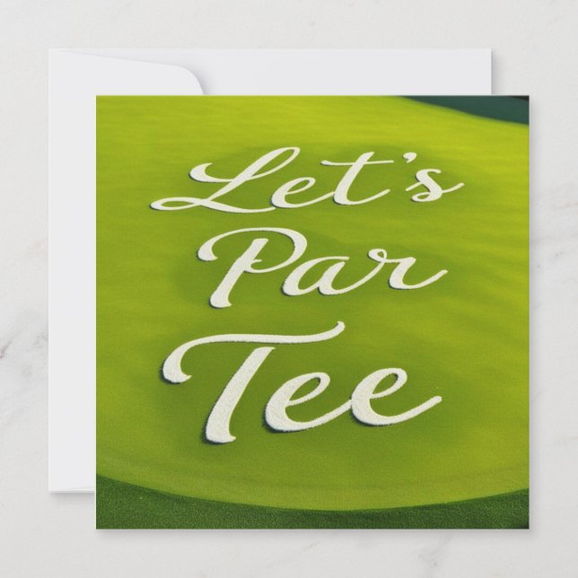 Reserva La Fecha Golf Let's Par Tee texto on Putting Green (Anverso)