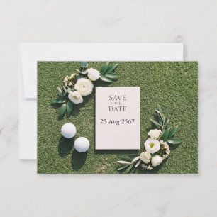Reserva La Fecha Golf Save the Date con tema de golfista