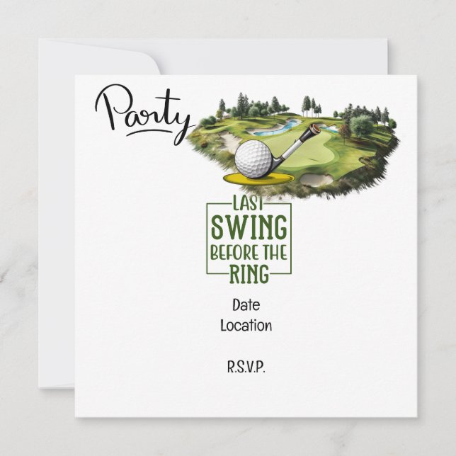 Reserva La Fecha Golfista último swing antes de la despedida de sol (Anverso)