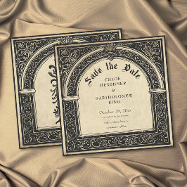 Reserva La Fecha Gothic Parchment Medieval Until Death Wedding