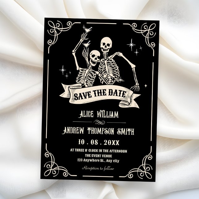 Reserva La Fecha Gothic skeleton cool wedding (Subido por el creador)