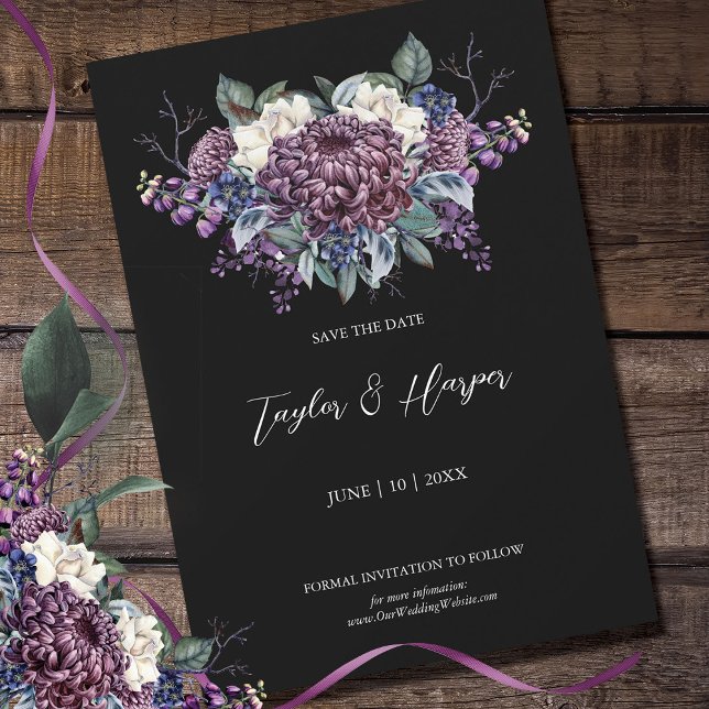 Reserva La Fecha Gótico estético oscuro Boda Bouquet (Subido por el creador)