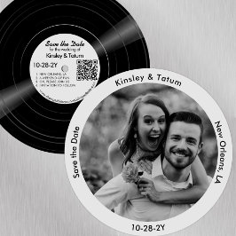 Reserva La Fecha Grabación de vinilo Foto Guardar la fecha gris sua