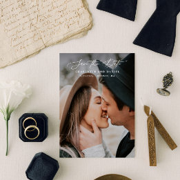 Reserva La Fecha Graceful Modern Calligraphy Full Photo