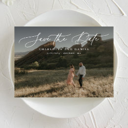 Reserva La Fecha Graceful Modern Calligraphy Full Photo