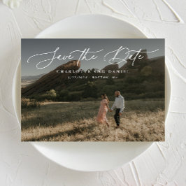 Reserva La Fecha Graceful Modern Calligraphy Full Photo