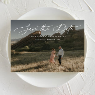 Reserva La Fecha Graceful Modern Calligraphy Full Photo