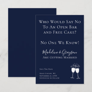 Reserva La Fecha Gracioso Bar Abierto Boda De Pastel Gratuita Guard