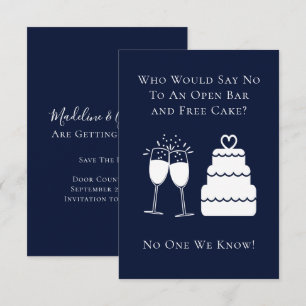 Reserva La Fecha Gracioso Bar Abierto Boda De Pastel Gratuita Guard