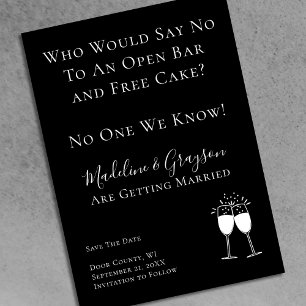 Reserva La Fecha Gracioso Bar Abierto Boda De Pastel Gratuita Guard