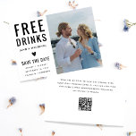 Reserva La Fecha Gracioso Boda único de fotos con código Qr para be<br><div class="desc">Divertida bebida gratis única Código Qr Boda de fotos Guardar la fecha (Edición)</div>