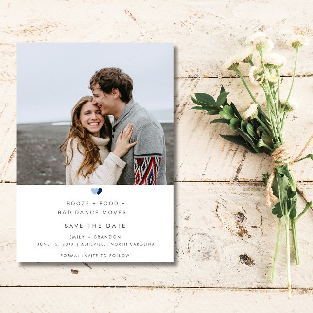 Reserva La Fecha Gracioso Booze Bad Dance mueve foto de Boda (Funny Booze Bad Dance Moves Wedding Photo Save The Date)