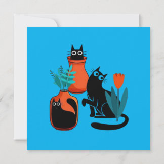 Reserva La Fecha Graciosos gatos lindos ilustracion personalizado,