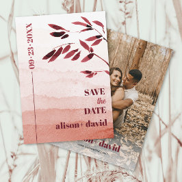 Reserva La Fecha Gradiente de color de agua y foto de rama japonesa