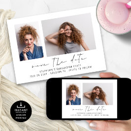 Reserva La Fecha Grado moderno 2 fotos Graduación de guiones