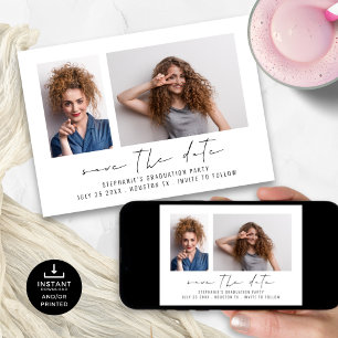 Reserva La Fecha Grado moderno 2 fotos Graduación de guiones