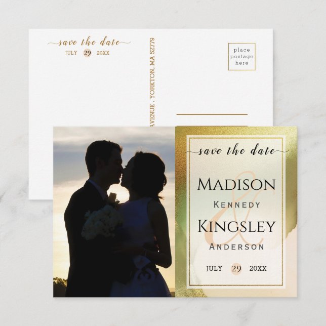 Reserva La Fecha Gráfico Fab Chartreuse 🤵 Boda Presupuestaria Auda (Anverso / Reverso)