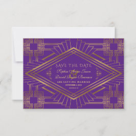 Reserva La Fecha Gran Boda Gatsby Royal Purple Gold