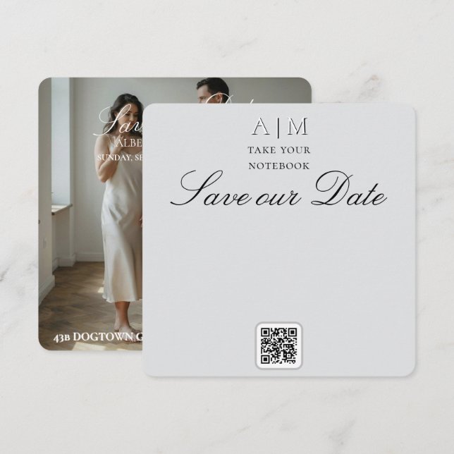 Reserva La Fecha Gran Danés Fotografía Boda  (Anverso / Reverso)