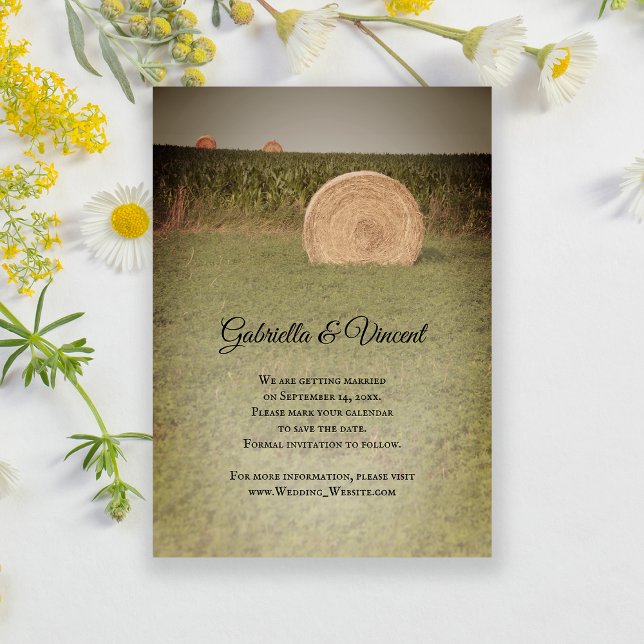 Reserva La Fecha Granja Hay Bales Boda País Salven la Fecha (Subido por el creador)