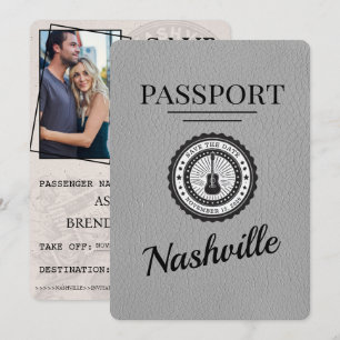 Reserva La Fecha Gray Nashville Passport Save the Date