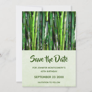 Reserva La Fecha Green Bamboo Stalks Nature Photography Birthday