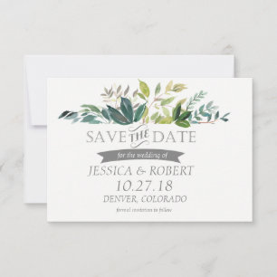 Reserva La Fecha Green Bouquet Save The Date Card