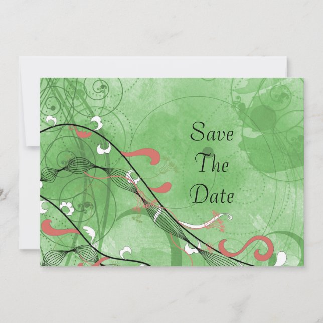 Reserva La Fecha Green Fancy Save The Date (Anverso)