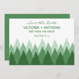 Reserva La Fecha Green Forest Range Woodland Wedding Save The Date