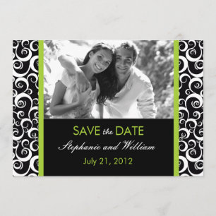 Reserva La Fecha Green Swirl Photo Save the Date