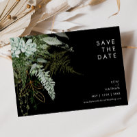 Greenery and Gold Leaf | Black Horizontal