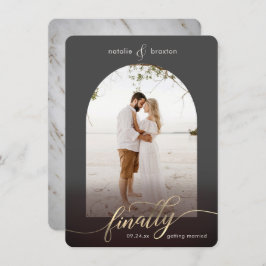 Reserva La Fecha Gris oscuro finalmente casarse y foto de ventana