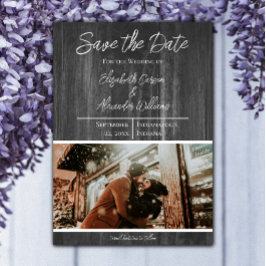 Reserva La Fecha Gris Rustic Photo Save the Date