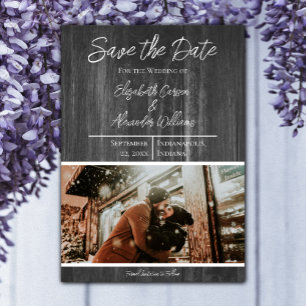 Reserva La Fecha Gris Rustic Photo Save the Date