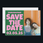 Reserva La Fecha Groovy Bold Green Pink Red Funky<br><div class="desc">Groovy Bold Green Pink Red Funky Save the Date</div>