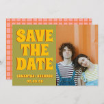 Reserva La Fecha Groovy Bold Green Yellow Red Funky<br><div class="desc">Groovy Bold Green Yellow Red Funky Save the Date</div>