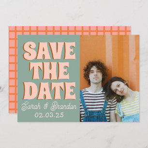 Reserva La Fecha Groovy Photo Blue Pink Red Funky
