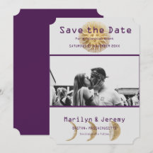 Grunge Photo Purple Zodiac Flat Save the Date
