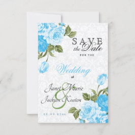 Reserva La Fecha Guarda la Fecha Flores de Boda Bebé Azul Bonito